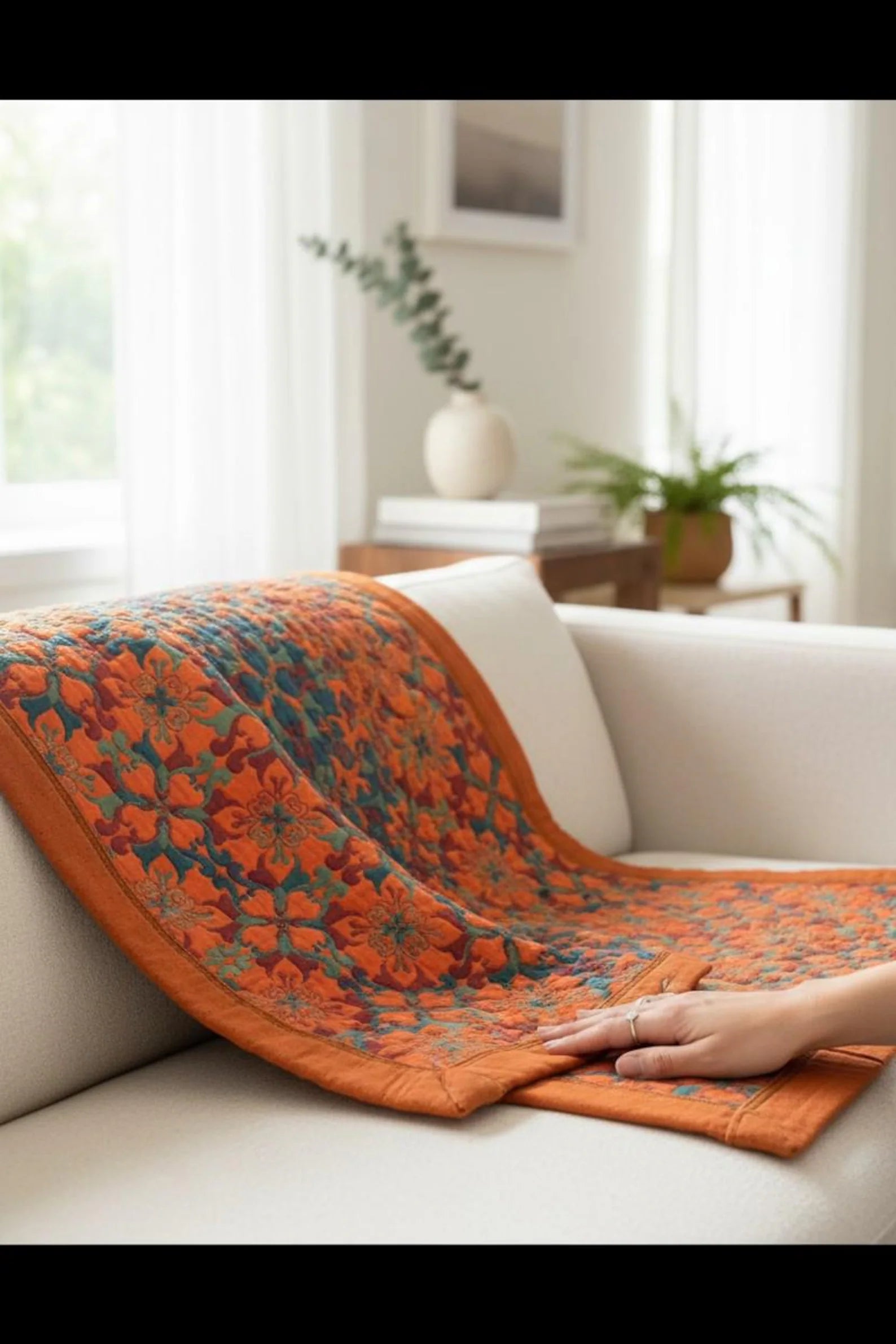 Luxurious Botanical Throw Blanket