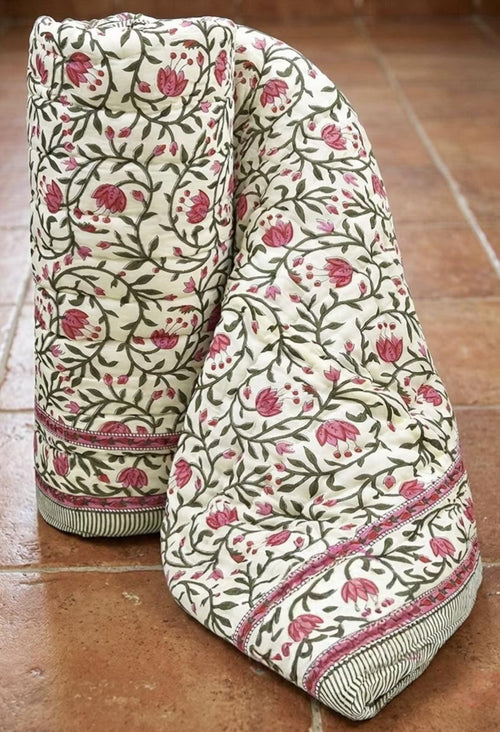 Hand Block Print Cotton Quilt